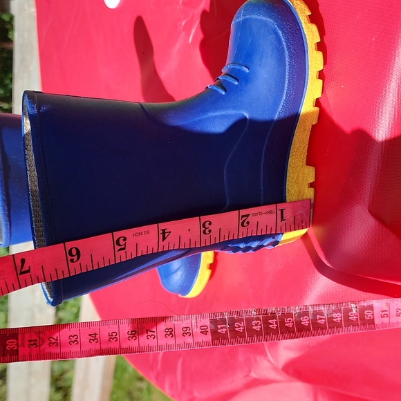 Weather Spirits Toddler Rain Boots Blue and Yellow Size 7 - Picture 9 of 9